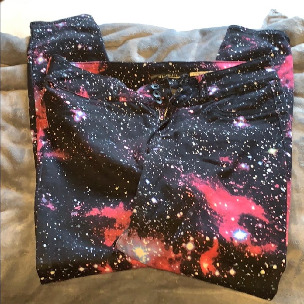 Galaxy print skinny jean